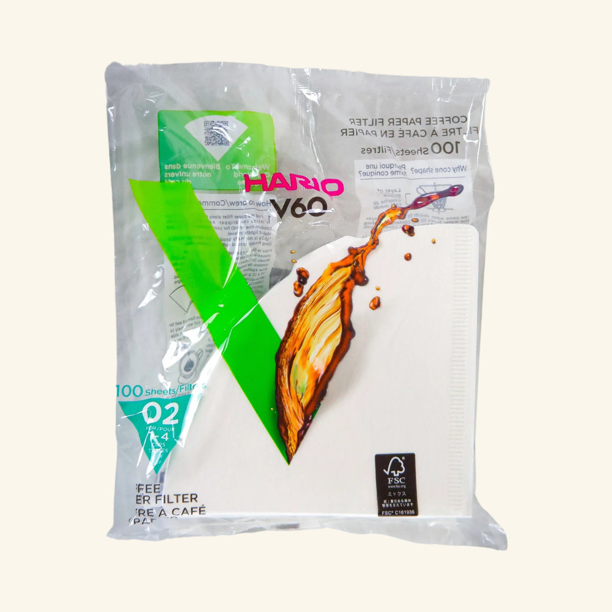 Hario V60 Filterpapir 02 (100 stk.)